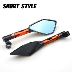 Espelhos traseiros de alumínio de motocicleta com vidro azul para Kawasaki Z900RS Z800 Z1000