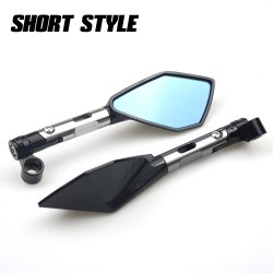 Espelhos traseiros de alumínio de motocicleta com vidro azul para Kawasaki Z900RS Z800 Z1000