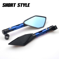 Espelhos traseiros de alumínio de motocicleta com vidro azul para Kawasaki Z900RS Z800 Z1000