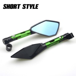 Espelhos traseiros de alumínio de motocicleta com vidro azul para Kawasaki Z900RS Z800 Z1000