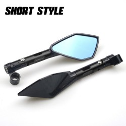 Espelhos traseiros de alumínio de motocicleta com vidro azul para Kawasaki Z900RS Z800 Z1000