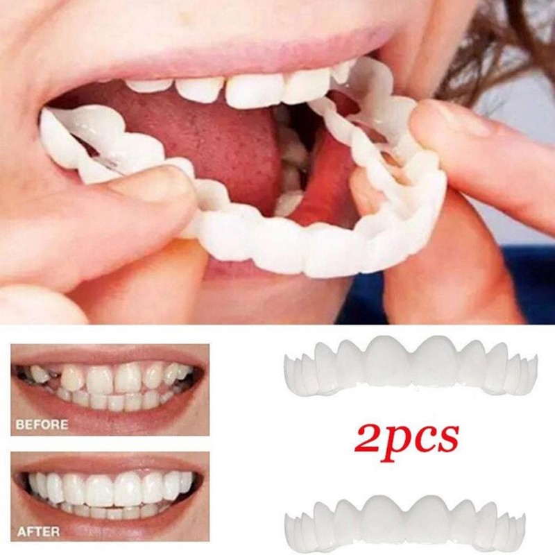 Tampa de dentes de silicone - prótese 2 peças Tampa de dentes de silicone - prótese 2 peças