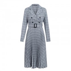 Vestido de xadrez vintage com cinto