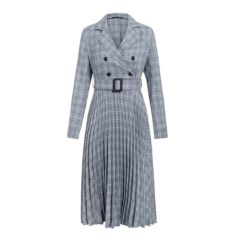 Vestido de xadrez vintage com cinto