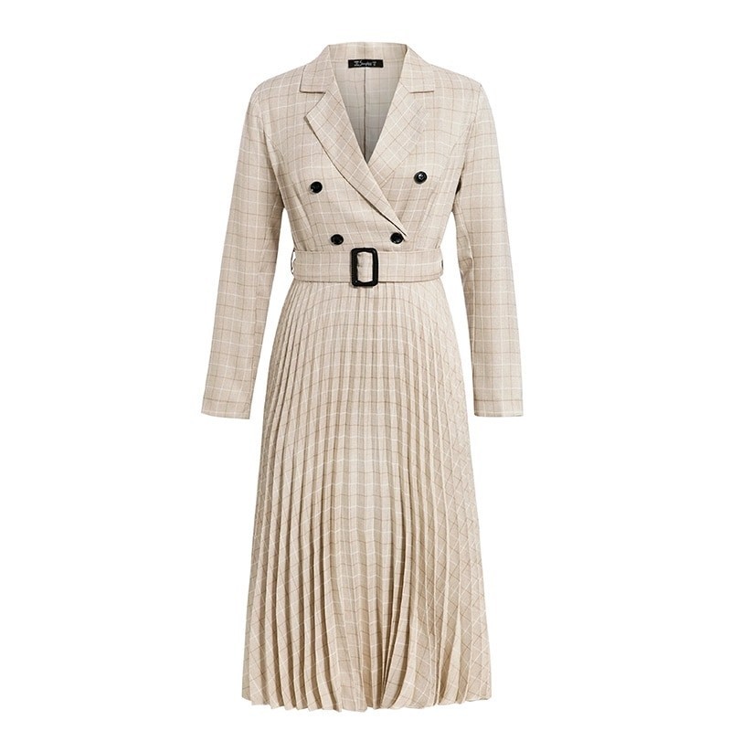 Vestido de xadrez vintage com cinto