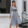 Vestido de xadrez vintage com cinto