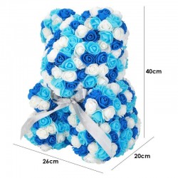 Infinity colorful rose flower teddy bear 40 cmValentine's day