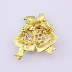 broche de cristal de Natal com sino jingle