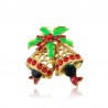 broche de cristal de Natal com sino jingle