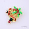 broche de cristal de Natal com sino jingle