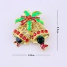 broche de cristal de Natal com sino jingle