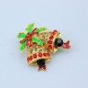 broche de cristal de Natal com sino jingle