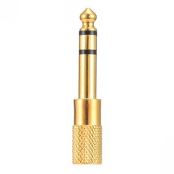 1/4" 6.35mm jack cabo de ouro estéreo - 6.5mm a 3.5mm - adaptador de áudio - conversor para microfone de auscultador 4 peças