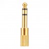 1/4" 6.35mm jack cabo de ouro estéreo - 6.5mm a 3.5mm - adaptador de áudio - conversor para microfone de auscultador 4 peças
