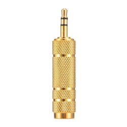 1/4" 6.35mm jack cabo de ouro estéreo - 6.5mm a 3.5mm - adaptador de áudio - conversor para microfone de auscultador 4 peças