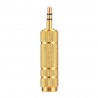 1/4" 6.35mm jack cabo de ouro estéreo - 6.5mm a 3.5mm - adaptador de áudio - conversor para microfone de auscultador 4 peças
