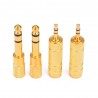 1/4" 6.35mm jack cabo de ouro estéreo - 6.5mm a 3.5mm - adaptador de áudio - conversor para microfone de auscultador 4 peças