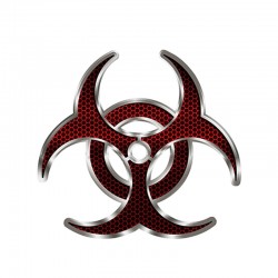 Biohazard hex vermelho - adesivo de carro de vinil 12 * 12cm