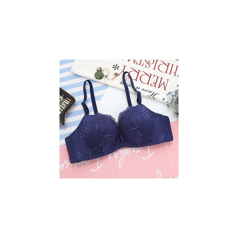Bra floral - fechamento frontal - empurrar para cima - sem fio