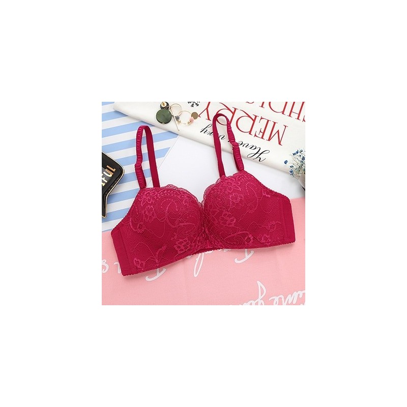 Bra floral - fechamento frontal - empurrar para cima - sem fio