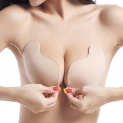 Sutiã adesivo com push up - sem alças - fechamento frontal