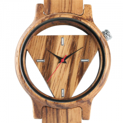 Triângulo geométrico - relógio de quartzo de madeira - unisex