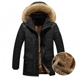 jaqueta de inverno com capuz quente grosso