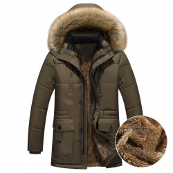jaqueta de inverno com capuz quente grosso