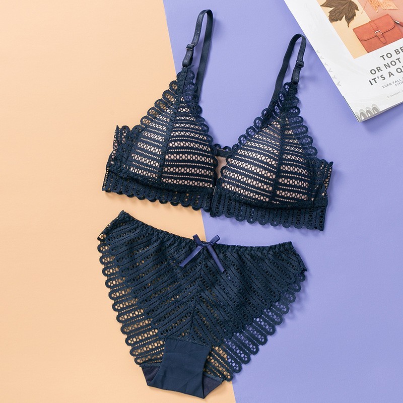Sutiã de renda sexy & calcinhas - roupa interior sem costura - conjunto