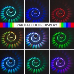 LED wall light with spiral hole - RGB - remote controllerWall lights