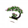 Japonês rosa e flores roxas - pote de bonsai artificial
