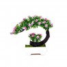 Japonês rosa e flores roxas - pote de bonsai artificial