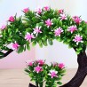 Japonês rosa e flores roxas - pote de bonsai artificial