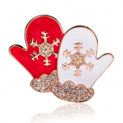 Luvas de Natal - broche de cristal