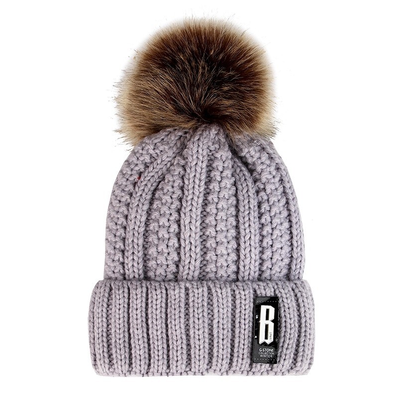 Warm winter wool hat with pom pomHats & Caps