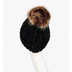 Chapéu de lã de inverno quente com pom pom