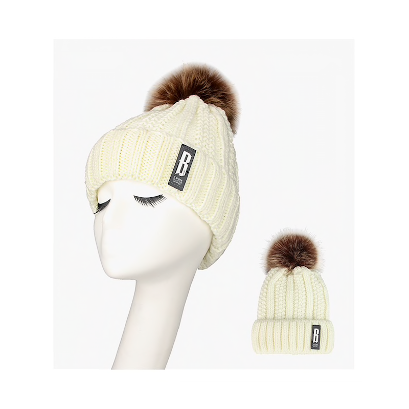 Warm winter wool hat with pom pomHats & Caps