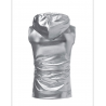Shiny metallic hoodie - sleeveless vestHoodies & Sweatshirt