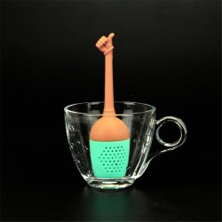 Mão gestos em forma de infusor de chá - estirador de silicone