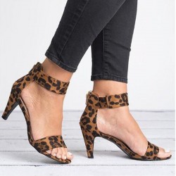 High heel pumps - elegant suede sandals with a back zipperSandals