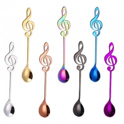 colher decorativa com nota de música para chá e café & sobremesas - aço inoxidável