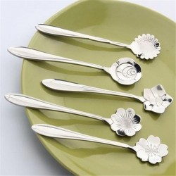 Teaspoon prata decorativa - café e sobremesas 5 peças