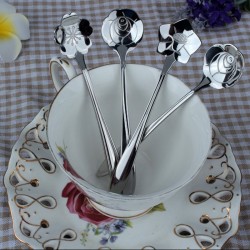 Teaspoon prata decorativa - café e sobremesas 5 peças