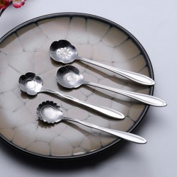 Teaspoon prata decorativa - café e sobremesas 5 peças
