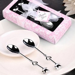 Teaspoons de aço inoxidável com coração - 2 peças