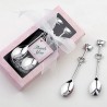 Teaspoons de aço inoxidável com coração - 2 peças