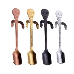 colher de aço inoxidável com crânio