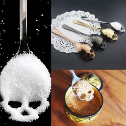 Colheita de aço inoxidável em forma de crânio para chá e café & sobremesas