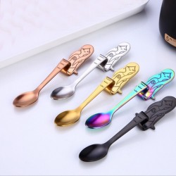 Teaspoons de aço inoxidável decorativos para chá e café & sobremesas