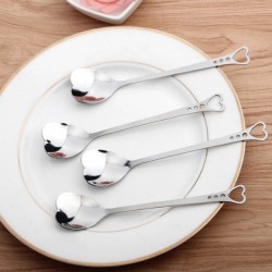 Teaspoons de aço inoxidável em forma de coração para chá e café & sobremesas 10 peças